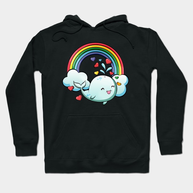 Sunny Wendy Whale Slides On Rainbows All Day Hoodie by LittleBunnySunshine